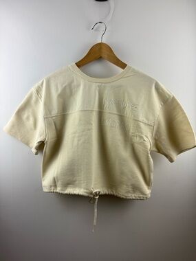 DESIGUAL Made in Spain Nature Embraces Us Cropped Sweatshirt Cream L